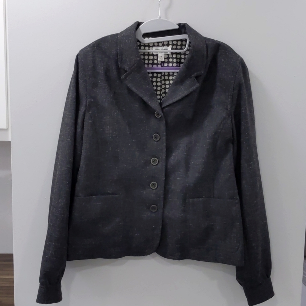 Isaac Mizrahi Target charcoal gray suit coat blazer 16